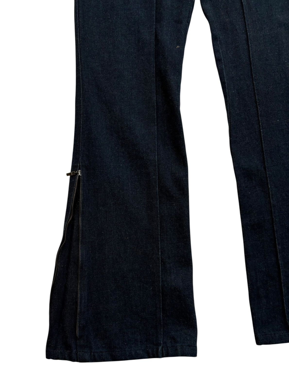 Japanese Brand Se.duce Japan Wide Leg Flared Denim Zipper Dark Blue Pants Size US 28 / EU 44 - 7 Thumbnail