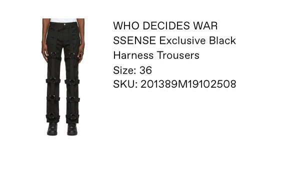 Ev Bravado × Who Decides War WHO DECIDES WAR ssense exclusive harness trousers Size US 36 / EU 52 - 5 Thumbnail