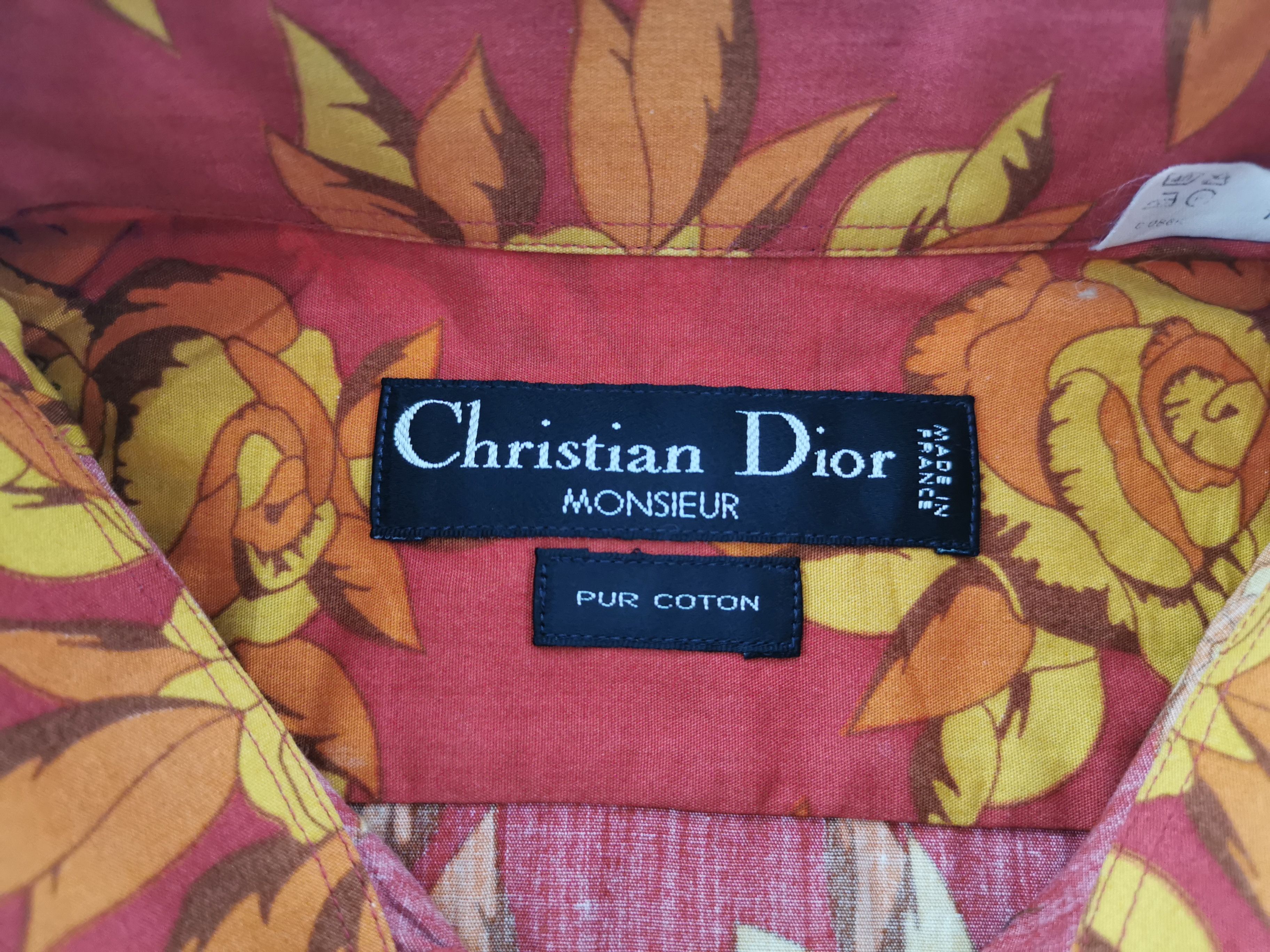 Christian Dior Monsieur Christian Dior Floral Overprint Button Shirt Made In France Size US M / EU 48-50 / 2 - 4 Thumbnail