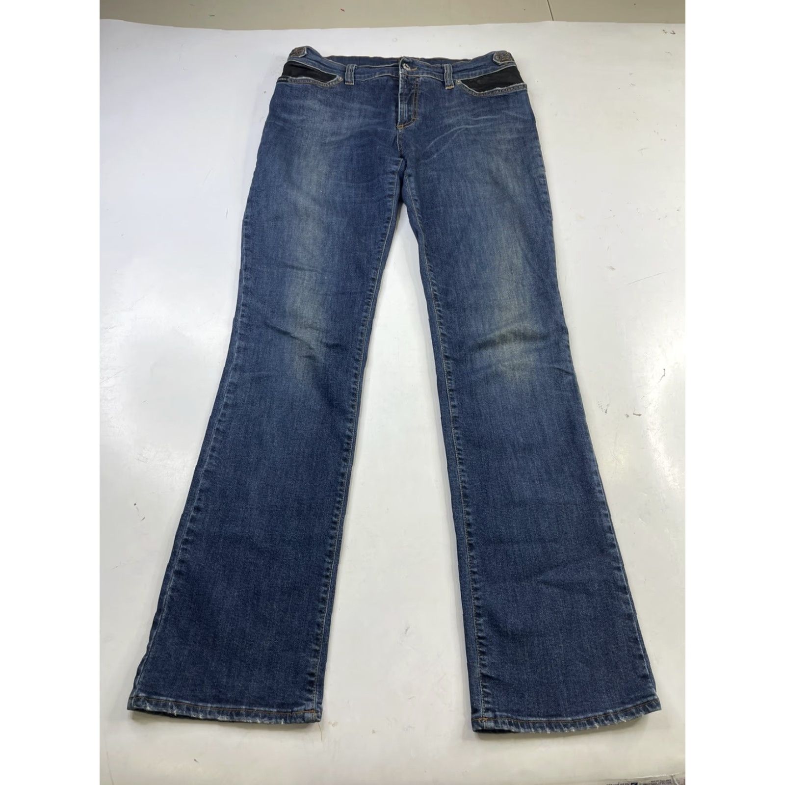 Dolce & Gabbana VINTAGE Dolce&Gabbana Jeans Boots Cut Low Rise 32 Denim Blue Womens 32 D&G original denim Logo Accents Boots 2000s Style Festival Western Modern Size 24" / US 00 / IT 34 - 4 Thumbnail