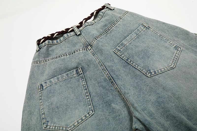 Jean American retro patchwork washed curved jeans for men Size US 32 / EU 48 - 5 Thumbnail