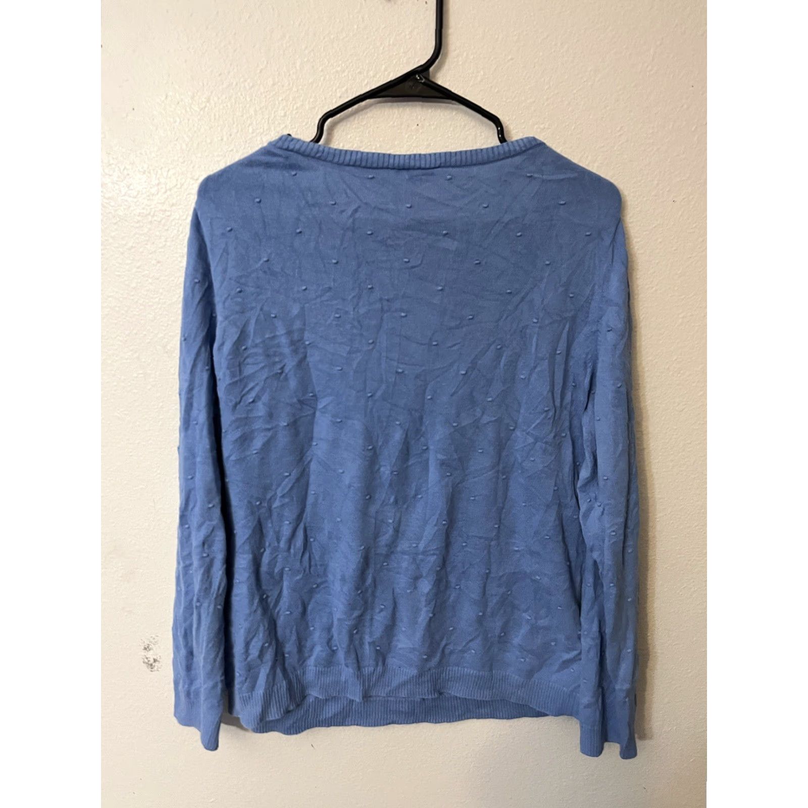 Talbots Talbots Pullover Sweater Women's Medium Blue Round Neck Casual Knitted Knit Cotton Blend Button Vintage No Size M / US 6-8 / IT 42-44 - 3 Thumbnail