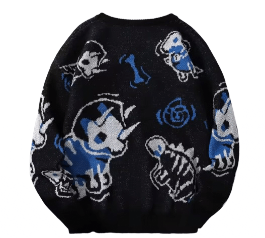 Other Street Dinosaur Roar Double Sided Sweater Jacquard Knitwear Size US S / EU 44-46 / 1 - 2 Thumbnail