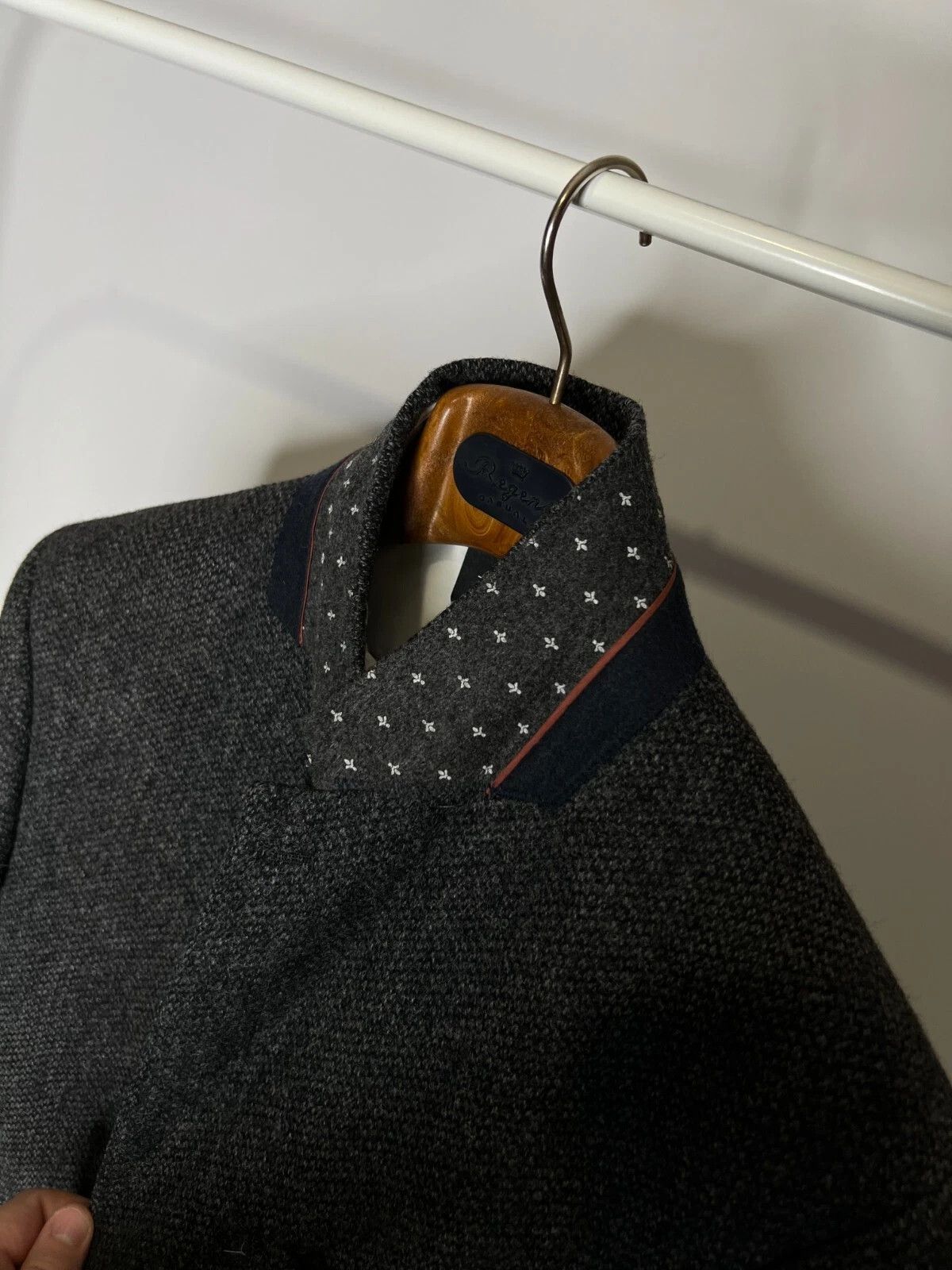 Marks & Spencer M&S Luxury Charcoal Grey Moon Tweed Wool Blazer Jacket Size 42R - 4 Thumbnail