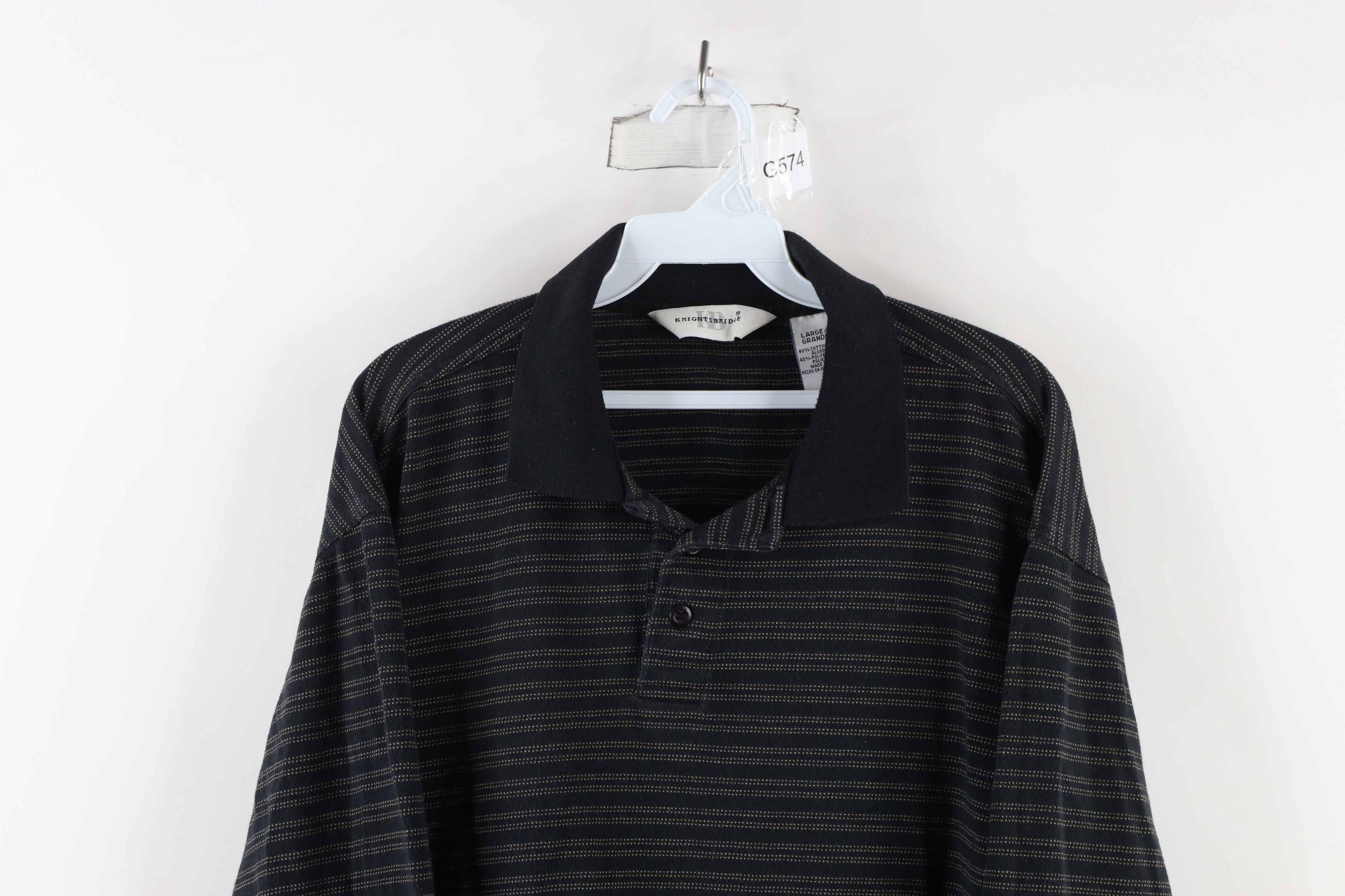 Vintage Vintage 90s Streetwear Collared Pullover Long Sleeve Polo Size US L / EU 52-54 / 3 - 2 Thumbnail