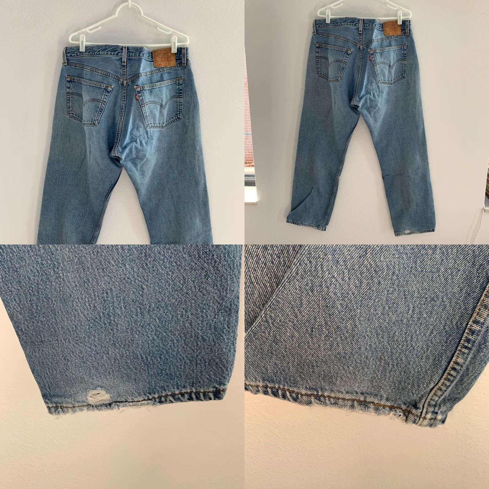 Levi's VINTAGE Levi's Levi Strauss Button Fly Jeans 501 90s USA 5-Pocket Denim Blue Regular Mens 38x30 Size US 38 / EU 54 - 8 Thumbnail
