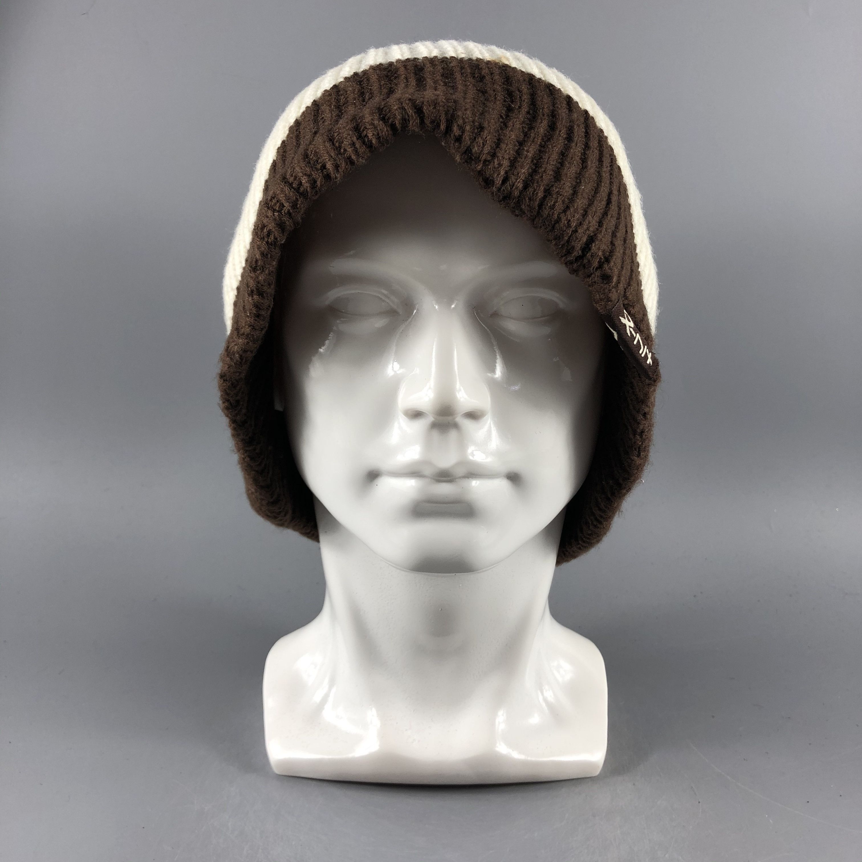 Vintage Unknown Stripe Knit Beanie Snow Hat Snow Cap -D808 Size ONE SIZE - 2 Thumbnail