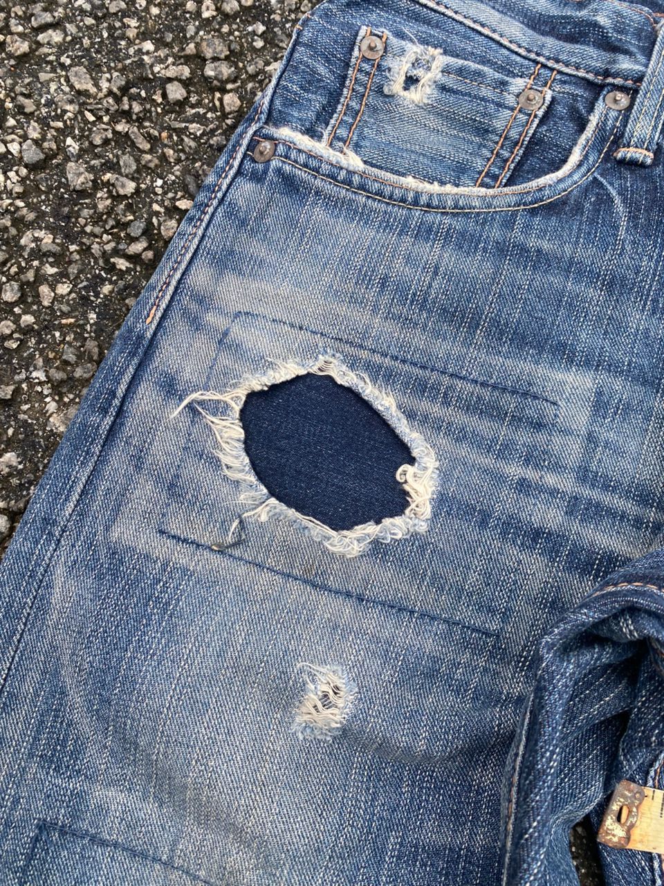 If Six Was Nine VINTAGE EDWIN 503 PACTHWORK DISTRESSED DENIM Size US 30 / EU 46 - 9 Thumbnail