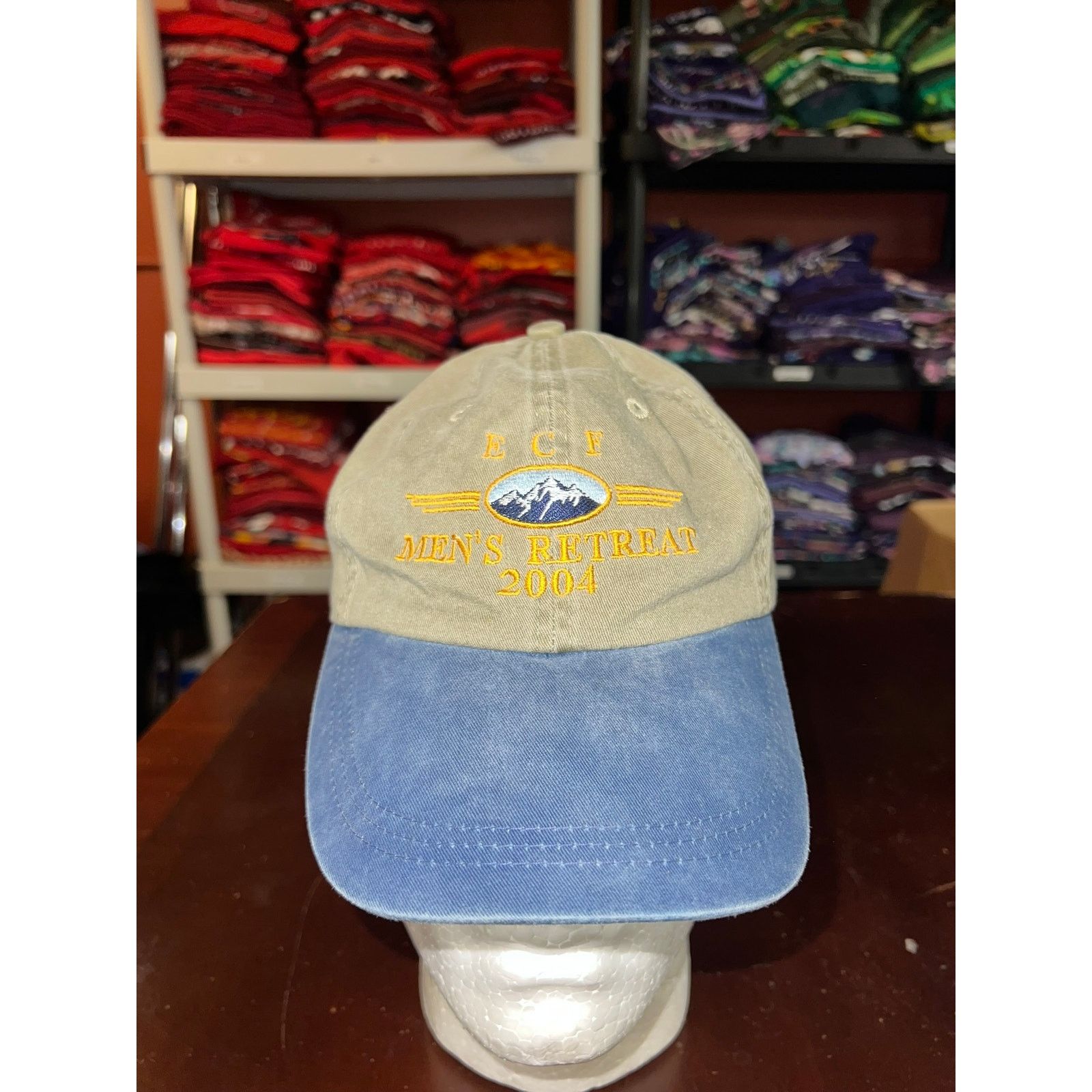 Vintage Vintage ECF Mens Retreat Hat 2004 Logo Mountain Brown VTG Size ONE SIZE - 1 Thumbnail