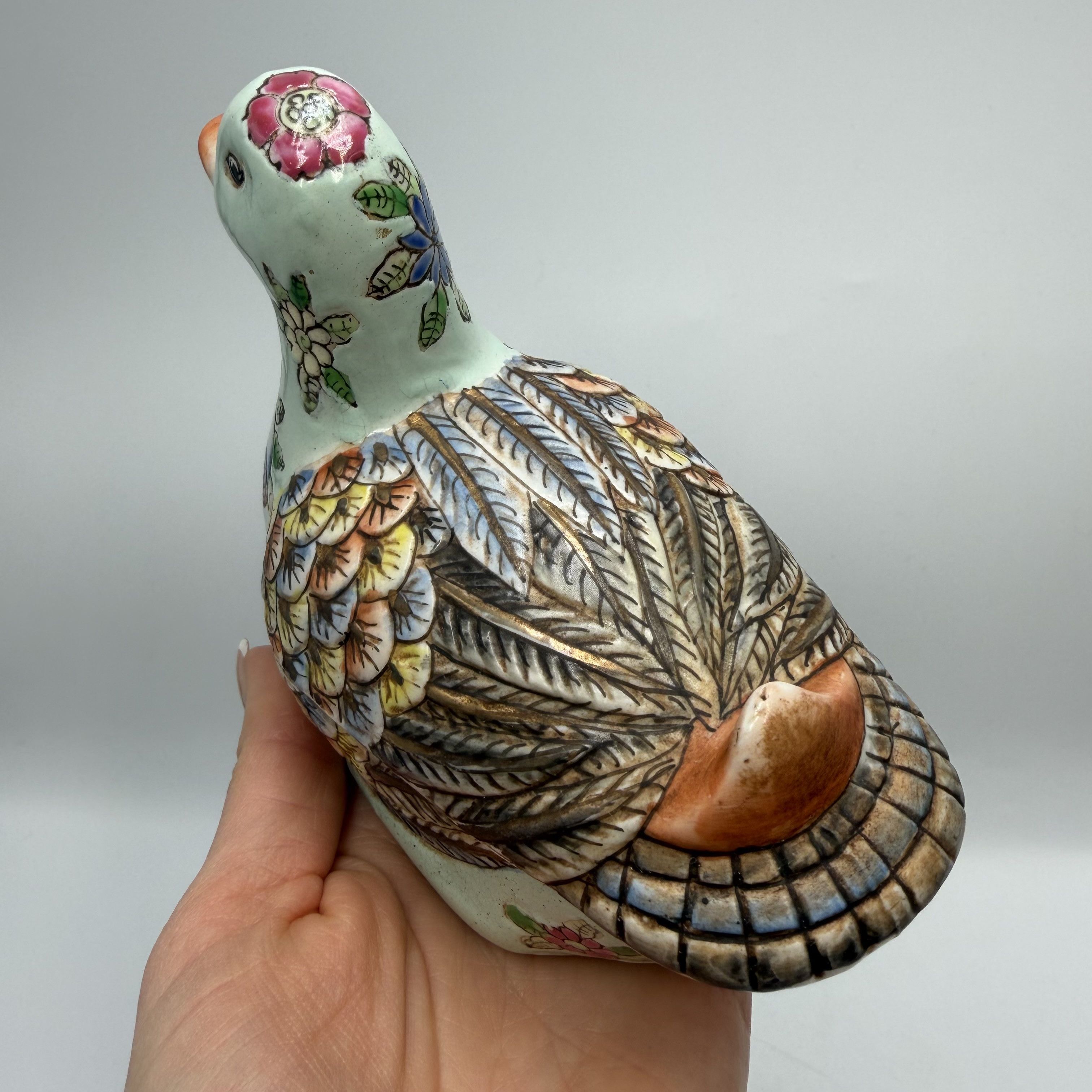 Vintage Vintage Duck Trinket Jewelry Box Hand Painted Figurine Size ONE SIZE - 4 Thumbnail