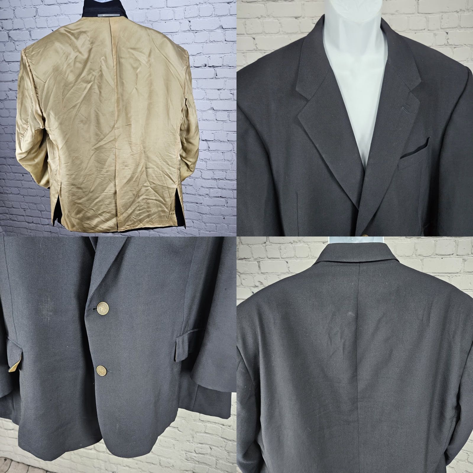 Vintage VTG Hickey Freeman Navy 2 Button Double Vented Notch Blazer Sport Coat USA 50S Shirt Jacket Men Blazer Classic Blue 1950s Mens Size 50R - 8 Thumbnail