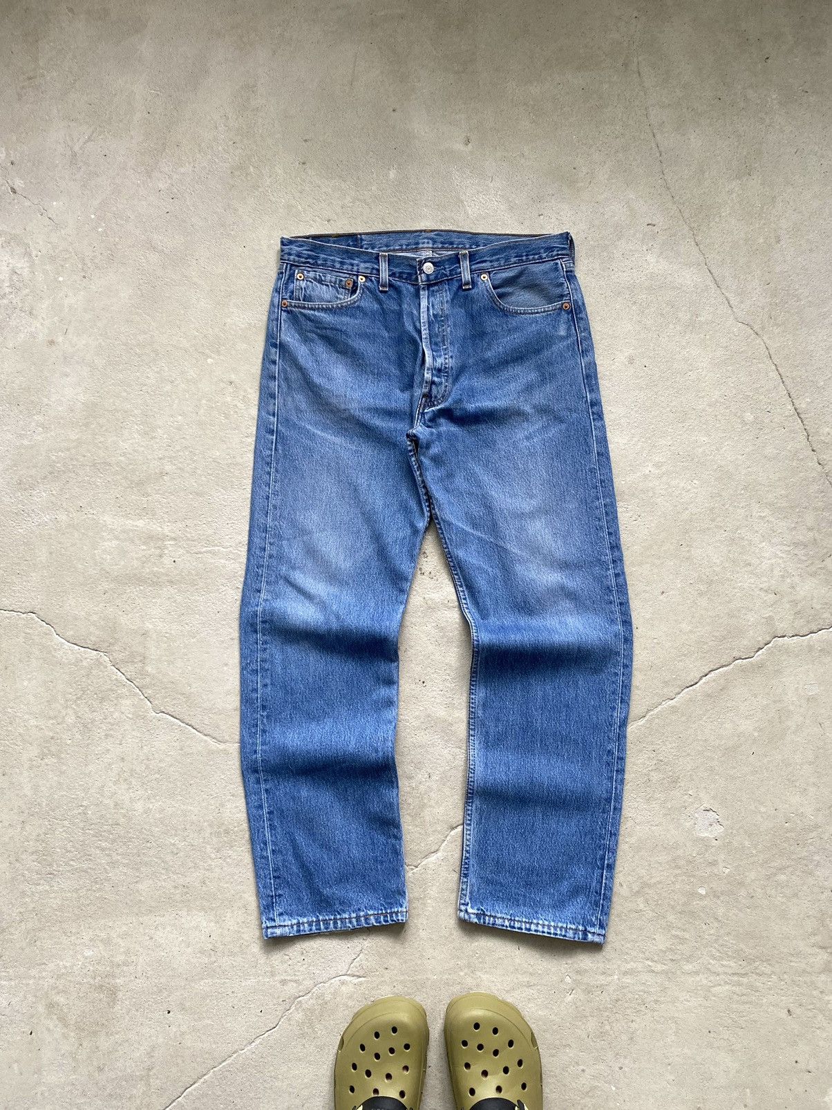 Levi's Vintage Clothing Vintage 90s Levi's 501 Washed Blue Denim Jeans Size US 36 / EU 52 - 3 Thumbnail