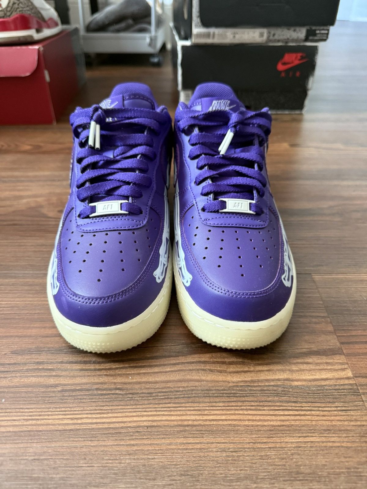 Nike Nike Air Force Purple Skeleton Size US 8.5 / EU 41-42 - 2 Thumbnail