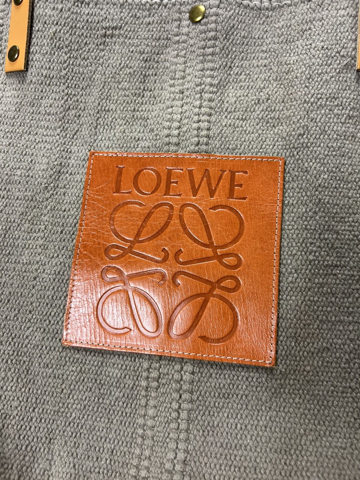 Loewe Loewe big tote bag knitted canvas fringle leather logo Size ONE SIZE - 6 Thumbnail