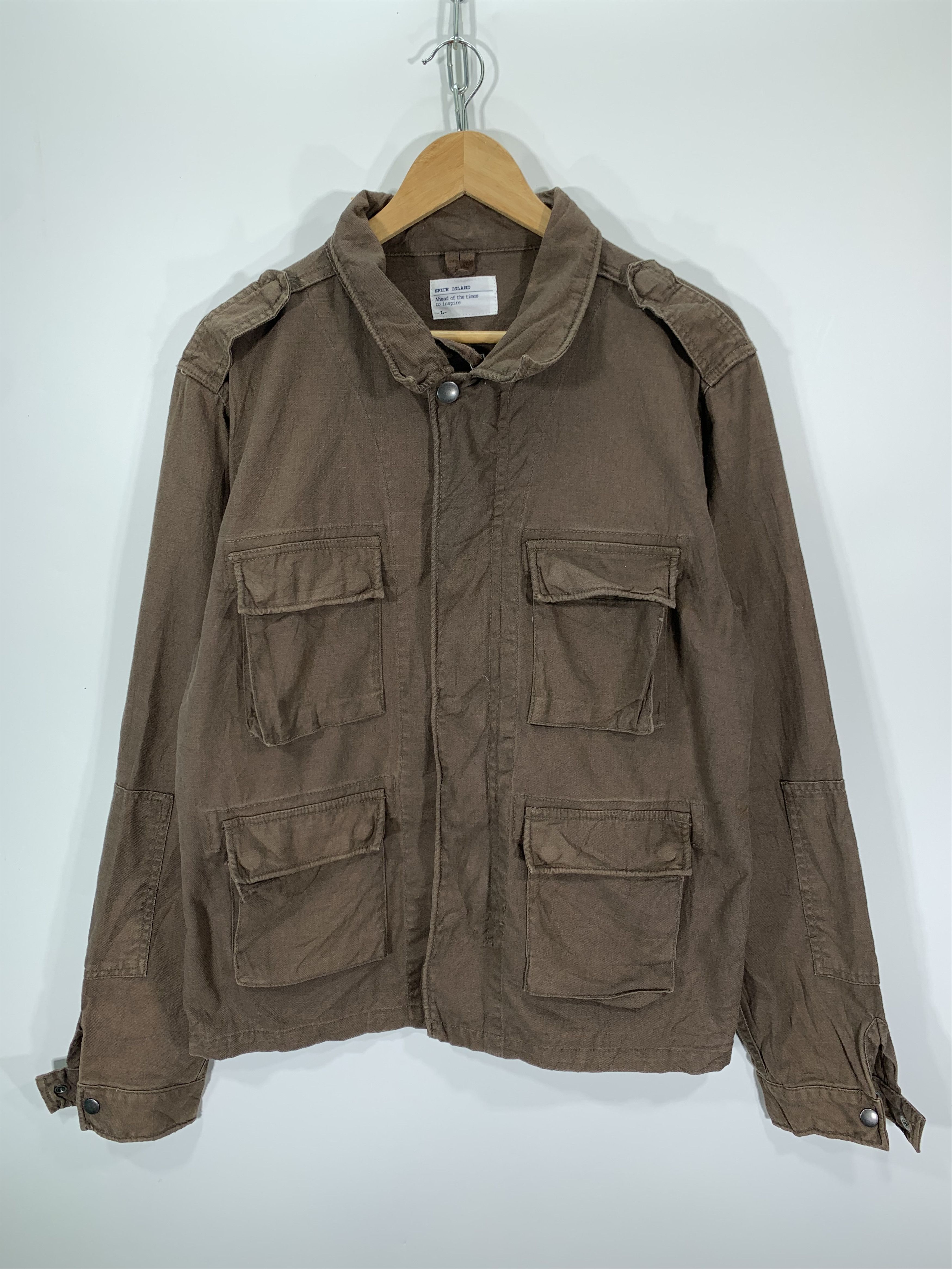 image of Spice Island M65 Cotton Jacket in Chocolate, Men's (Size Small)