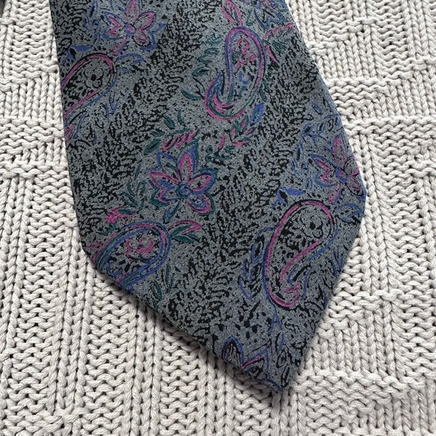 Vintage Vintage Sr David gray abstract paisley Italian silk tie Size ONE SIZE - 2 Thumbnail