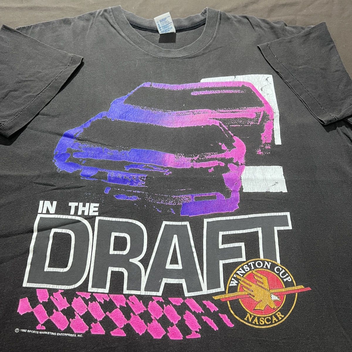 Vintage Vintage 90s NASCAR Winston Cup In The Draft Promo Tee Faded Size US XL / EU 56 / 4 - 2 Thumbnail