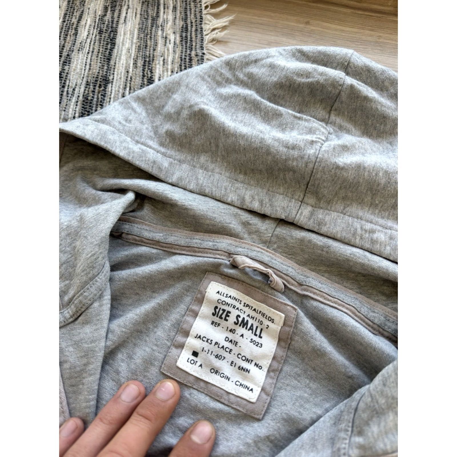 Allsaints VINTAGE AllSaints Hoodie Mens S Gray Logo 90s Y2K Basic Zip Crew Neck Slim Classic Streetwear Size US S / EU 44-46 / 1 - 6 Thumbnail
