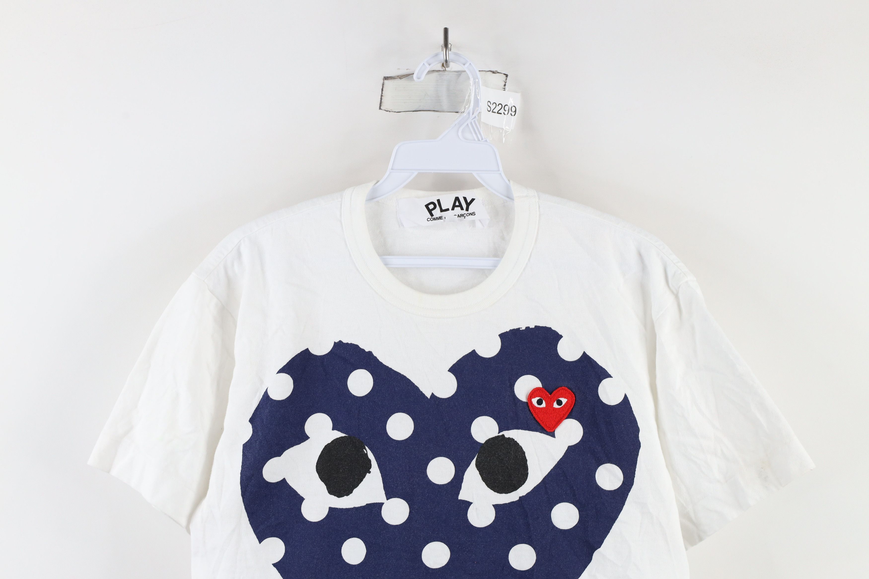 Comme des Garcons Commes des Garçons Play Dot Heart Short Sleeve T-Shirt White Size US M / EU 48-50 / 2 - 2 Thumbnail