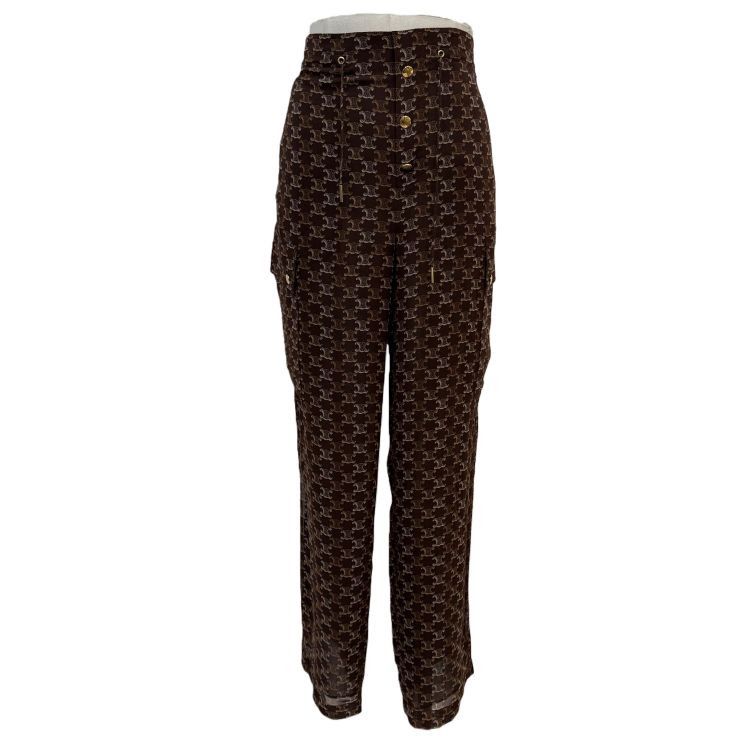 Celine Celine Triomphe Pattern Pants Size 34 Size 25" / US 0 / IT 36 - 1 Thumbnail