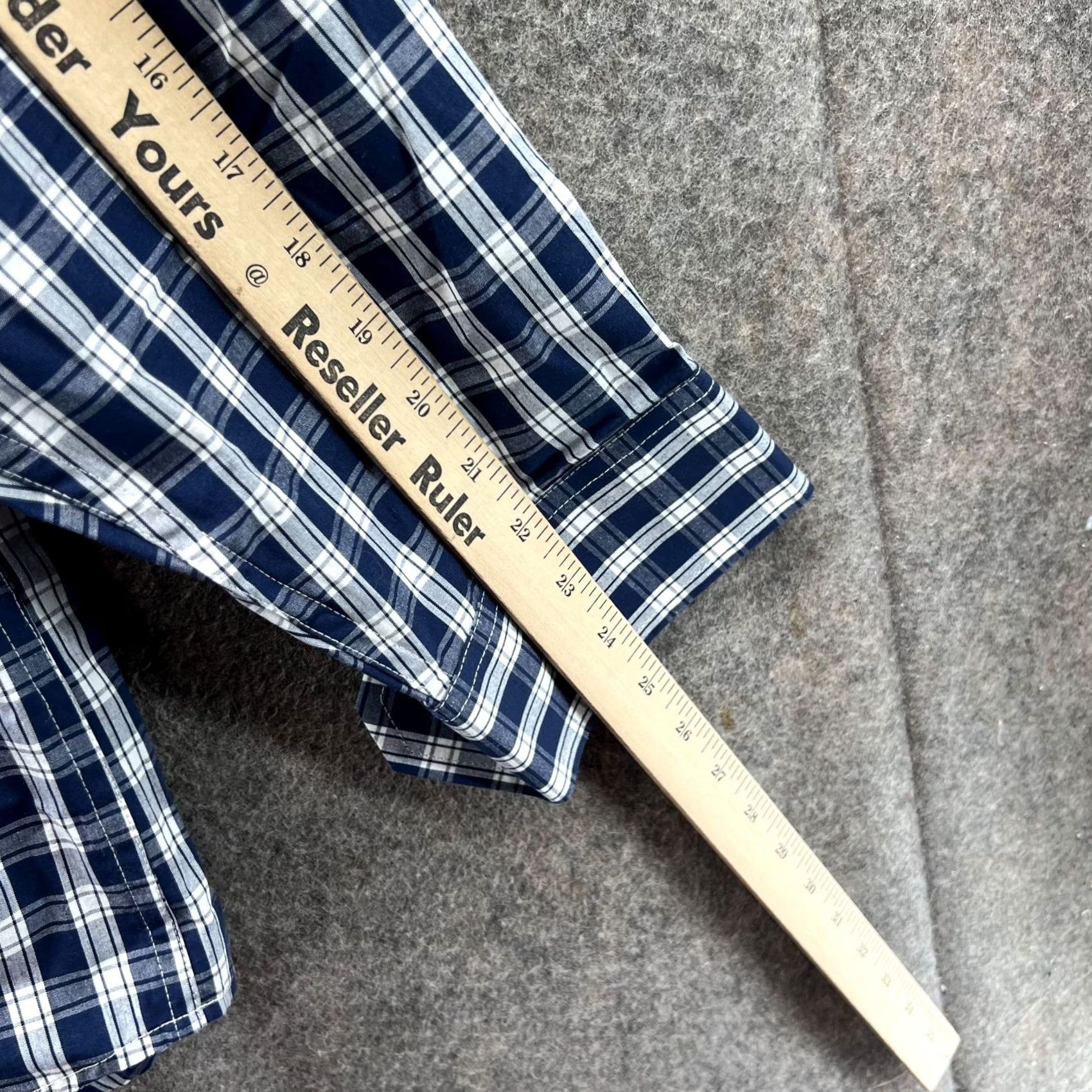 Izod IZOD Shirt Mens XXL Blue White Button-Down Checkered Dress Gingham 2XL Size 48R - 4 Thumbnail