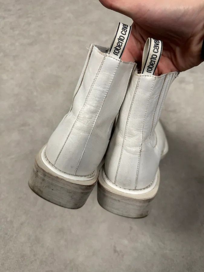 Roberto Cavalli 2010s Roberto Cavalli White Avant-Garde Leather Boots Size US 10 / EU 43 - 4 Thumbnail