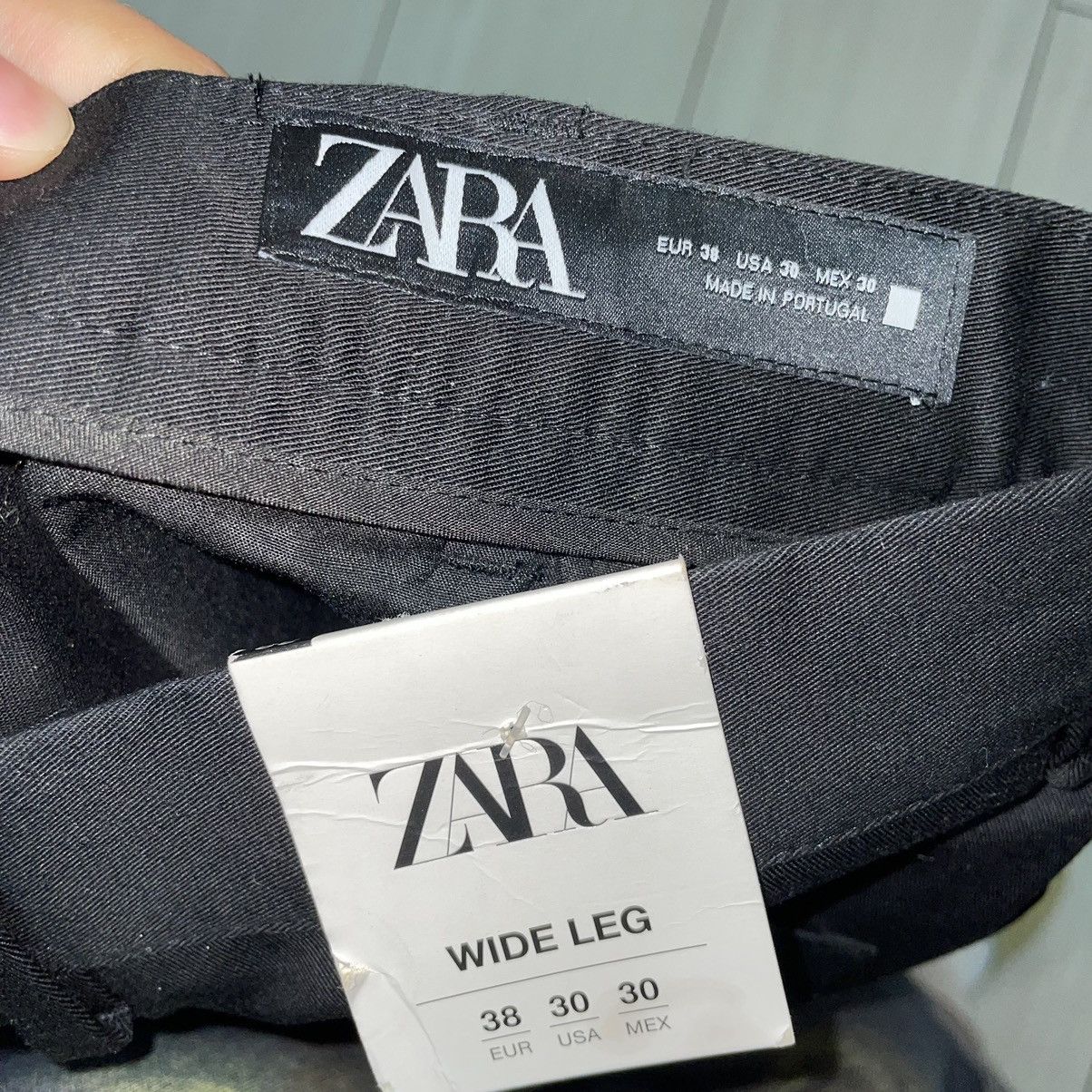 Zara Double front pleated wide fit trousers in black by Zara Size US 32 / EU 48 - 4 Thumbnail