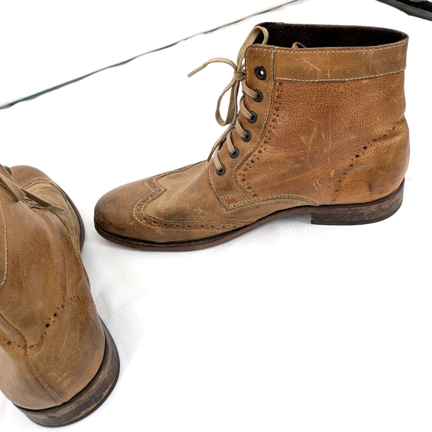 Aldo Leather Wingtip Boots‎ Brown Lace Up Distressed Size 43 Aldo Shoes Mens Size 9 Brown Leather Lace Up Boots main image 4
