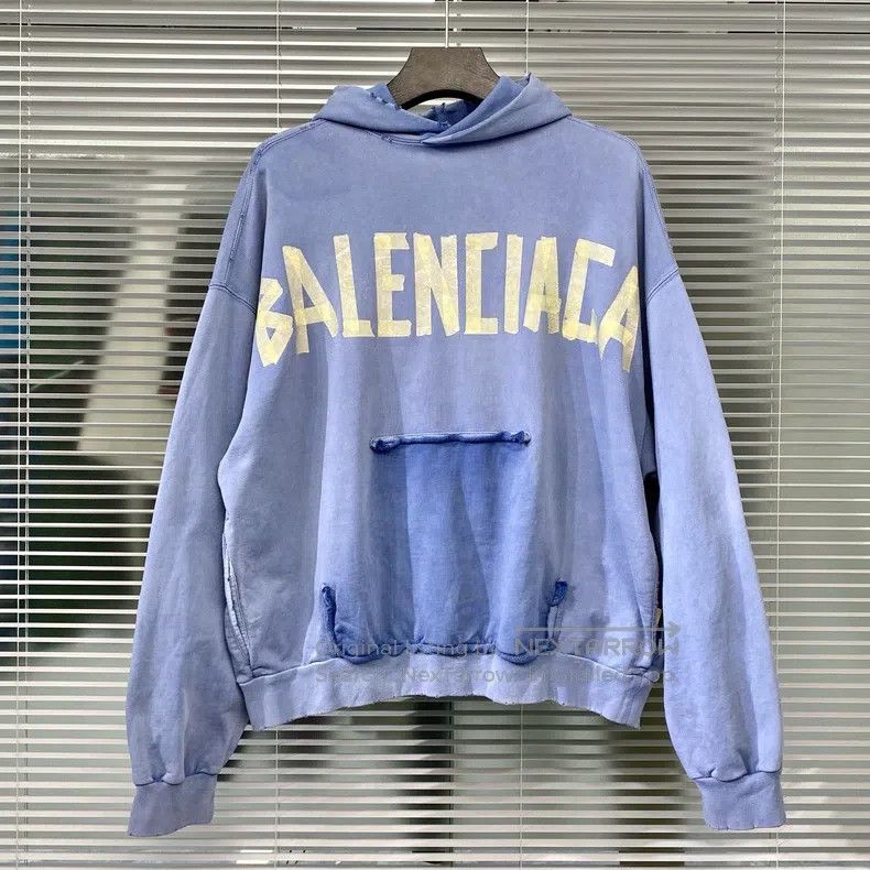 Balenciaga Balenciaga Hooded sweatshirt with tape letter logo, loose Size US S / EU 44-46 / 1 - 1 Thumbnail