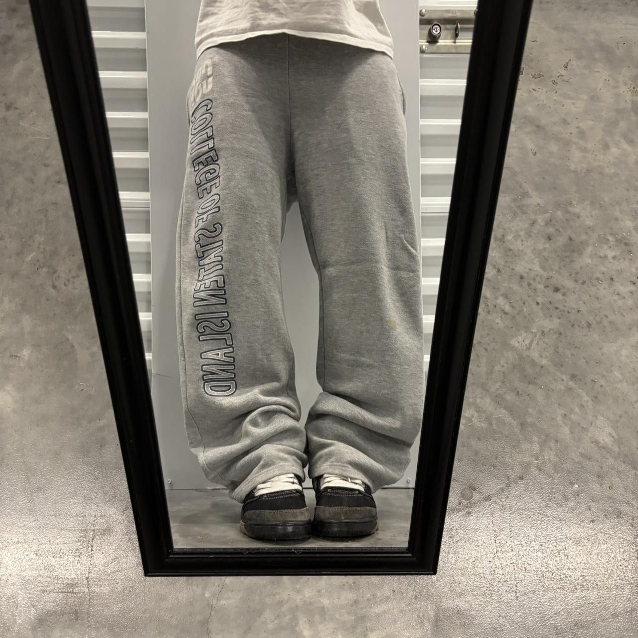 Japanese Brand × Vintage Crazy Vintage Y2K/2000s Light Grey Streetwear Essential Sweatpants! Size US 34 / EU 50 - 1 Thumbnail