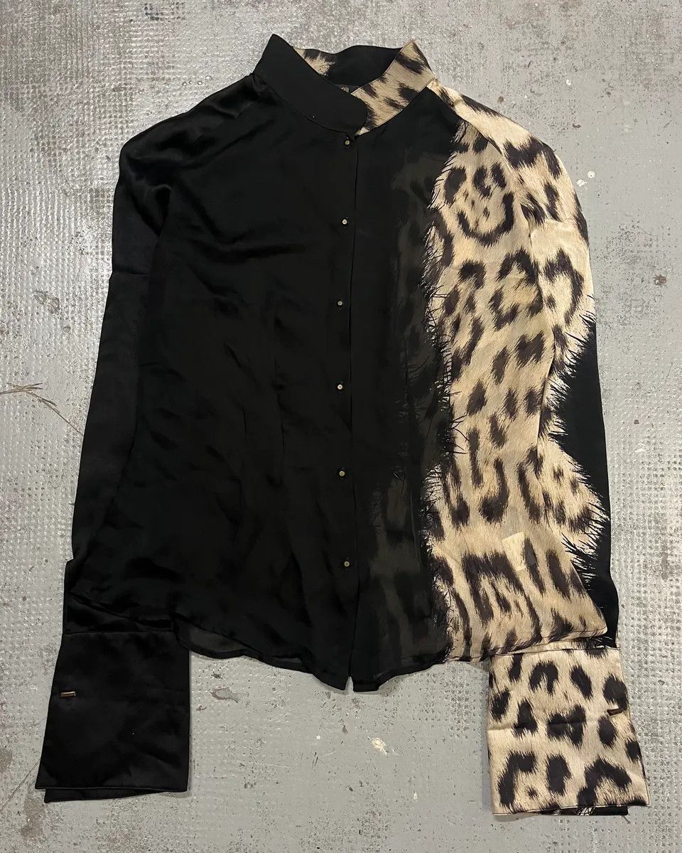 Roberto Cavalli AW2001 Roberto Cavalli Black Silk Leopard Print Shirt Size L / US 10 / IT 46 - 4 Thumbnail