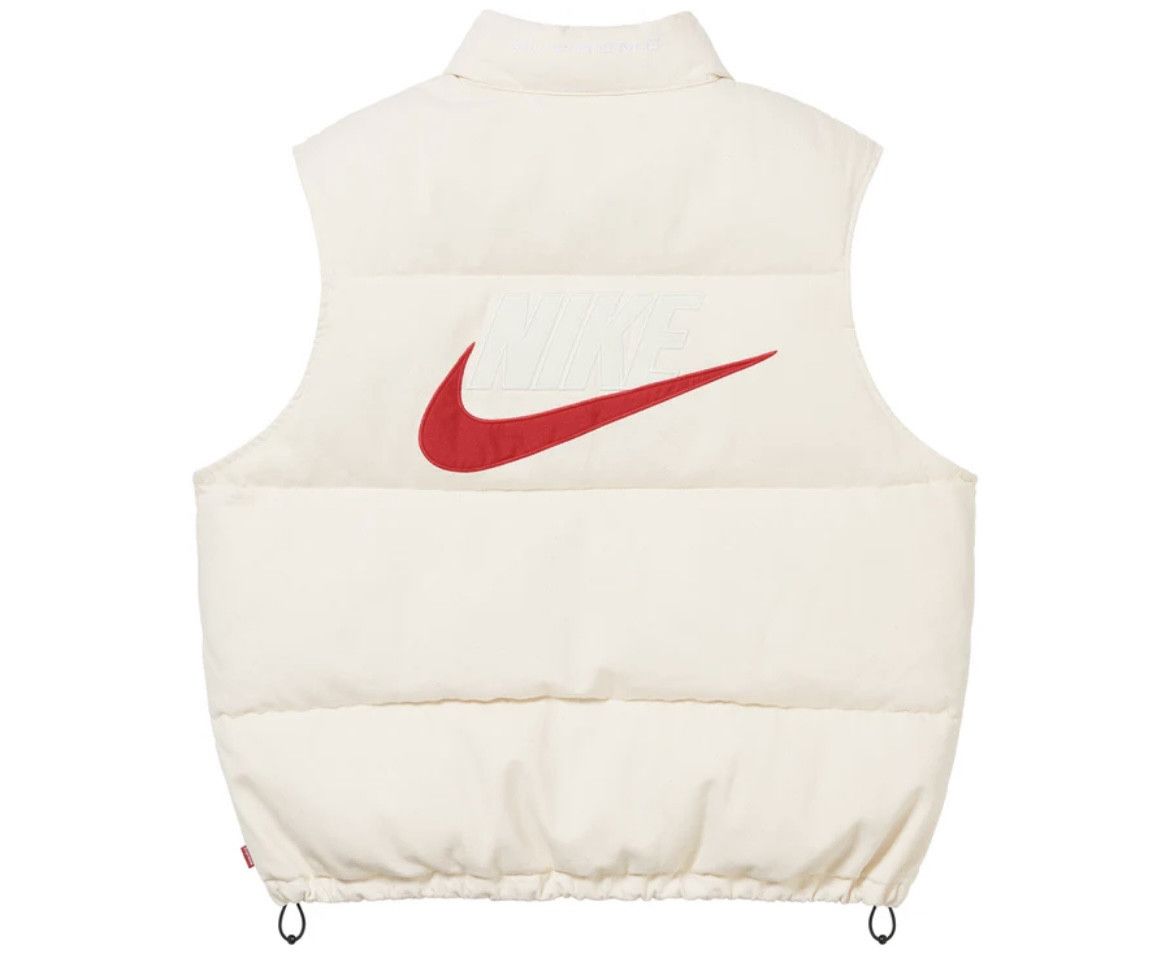 image of Nike Denim Puffer Vest Natural Size L In Hand, Men's