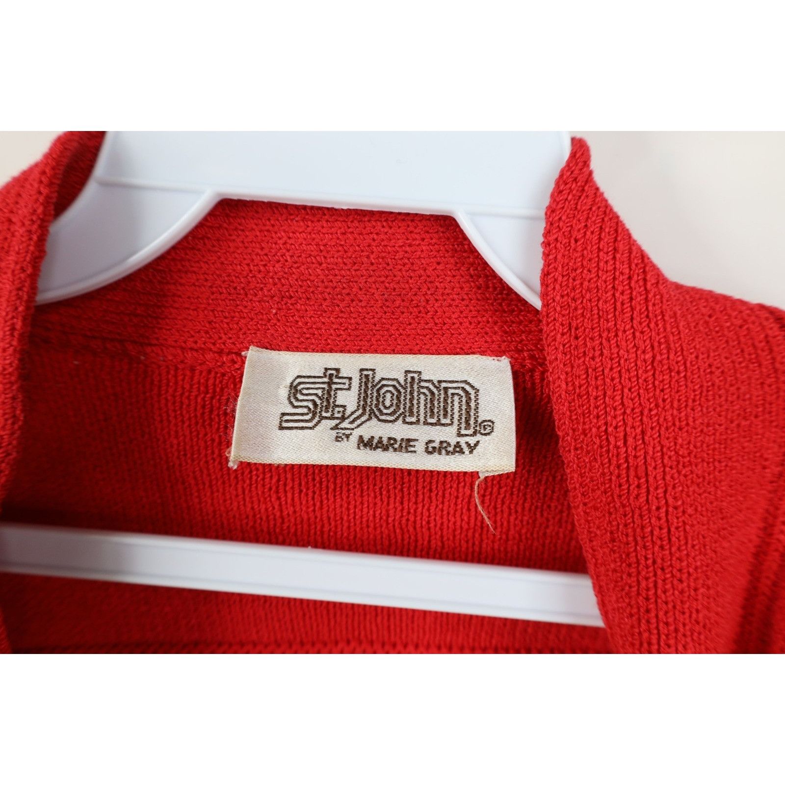 St. John Vintage 80s St John Marie Gray Wool Knit Cardigan Sweater Size L / US 10 / IT 46 - 9 Thumbnail