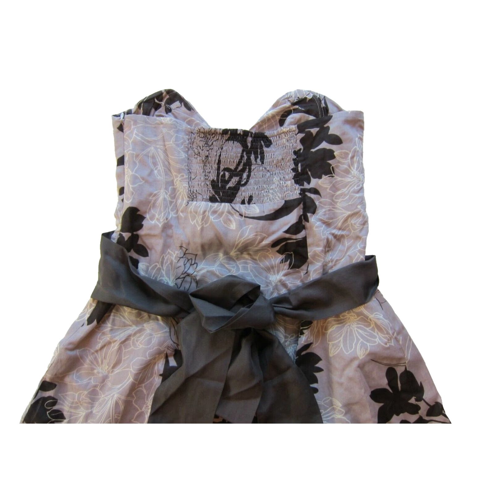 Soeur Moulinette Soeurs Cotton Purple Brown Floral Strapless Sleeveless Dress 0 Size XS / US 0-2 / IT 36-38 - 5 Thumbnail