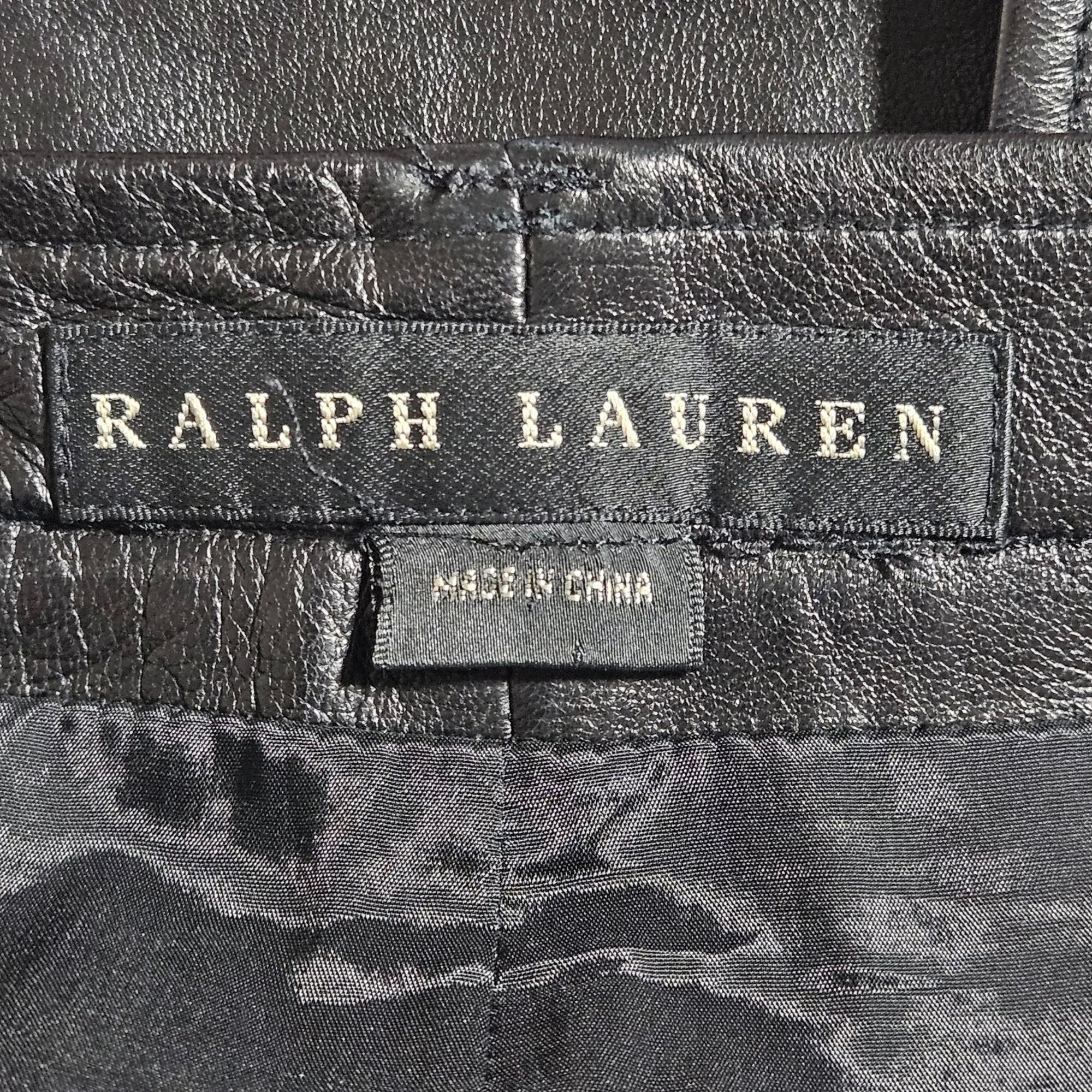Ralph Lauren Ralph Lauren Women Blk Lambskin Leather Skirt 14 mob wife ae Size 36" / US 14 / IT 50 - 3 Thumbnail