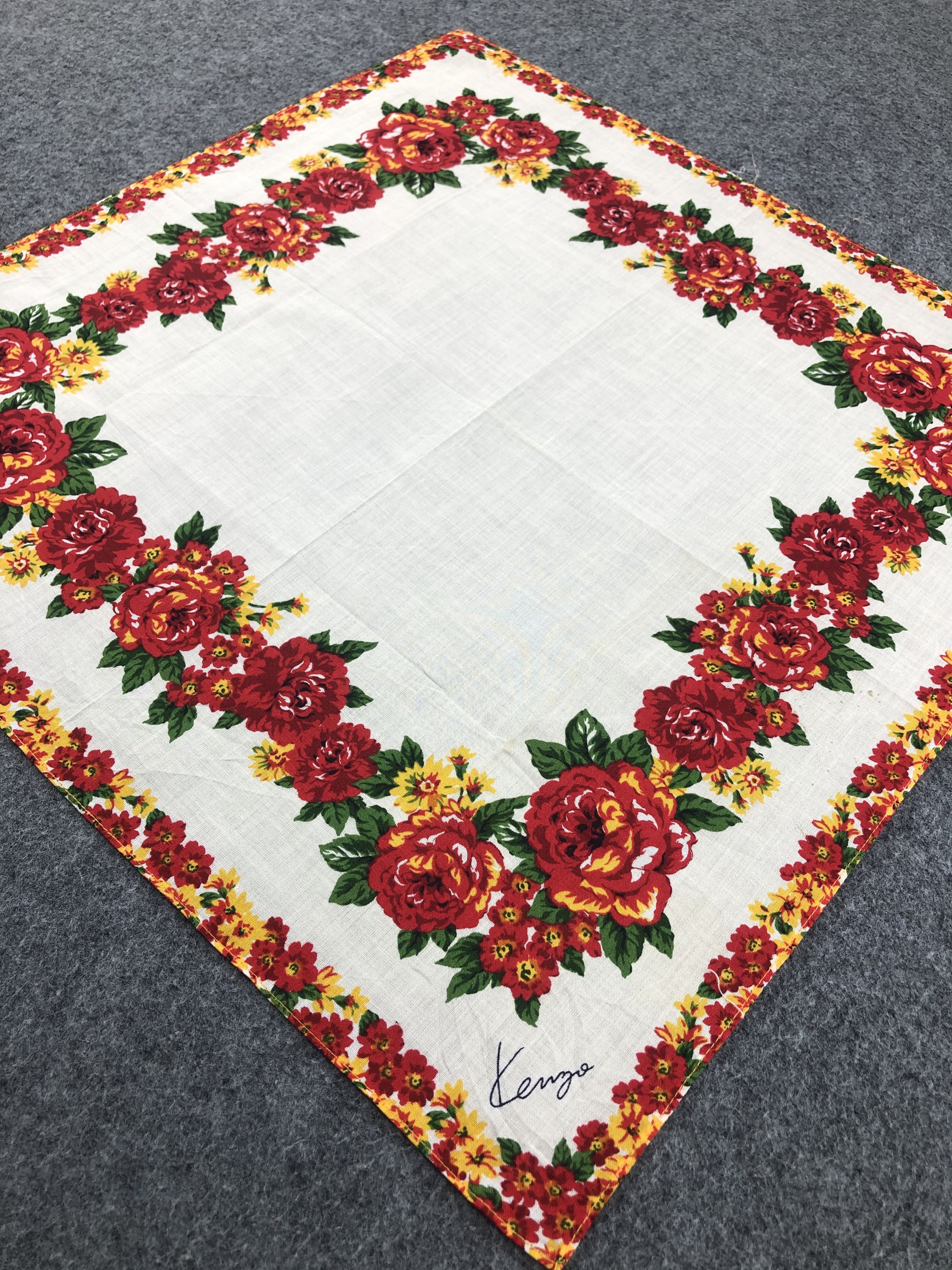Kenzo × Vintage Kenzo Floral Handkerchief / Bandana / Neckerchief Size ONE SIZE - 4 Thumbnail