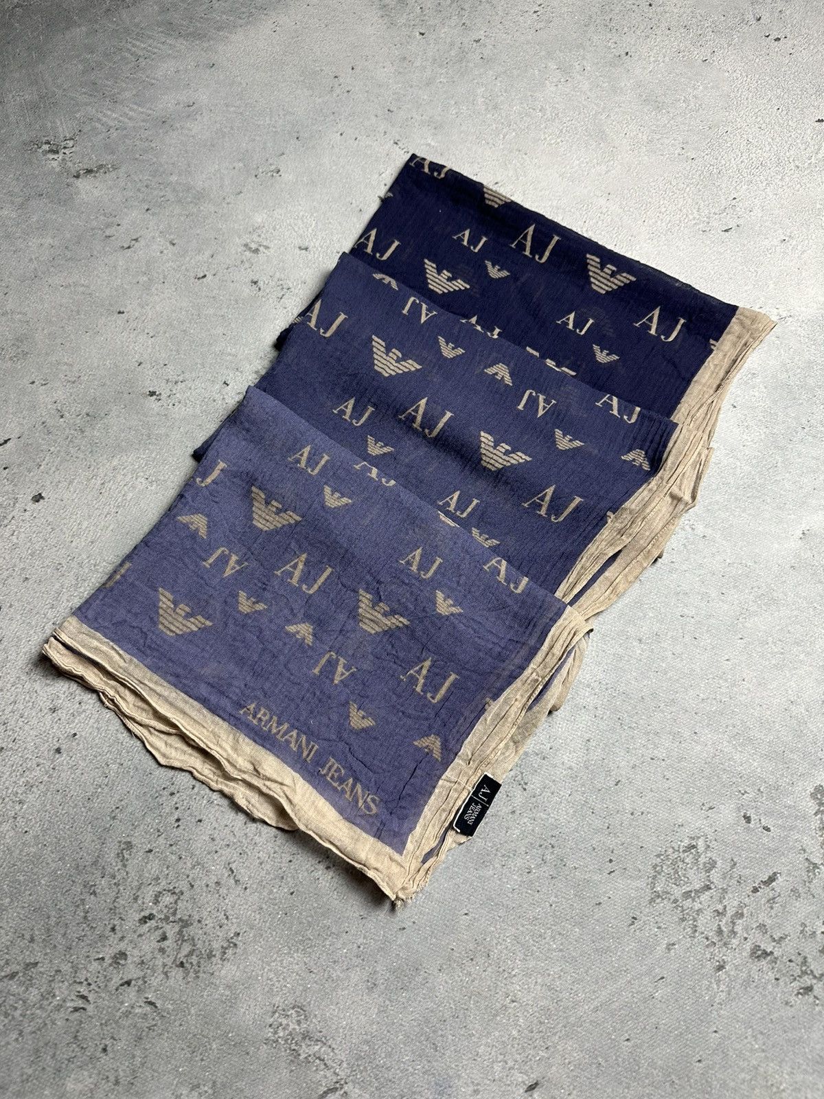 Armani 🔥LASTDROP🔥166x60cm Giorgio Armani Jeans Monogram Scarf Size ONE SIZE - 2 Thumbnail