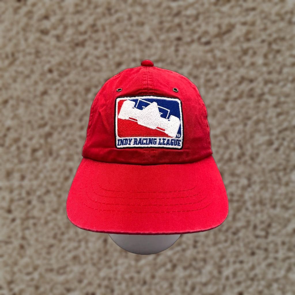Vintage VINTAGE Outdoor Cap IndyCar Series Hat Cap Adjustable One Size Red Cotton Racing Mens Size ONE SIZE - 1 Thumbnail