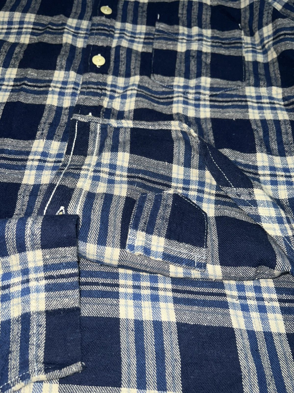 Tornado Mart 1990s Remi Relief - Yoke Leather Fringe Plaid Flannel Shirt Size US M / EU 48-50 / 2 - 5 Thumbnail