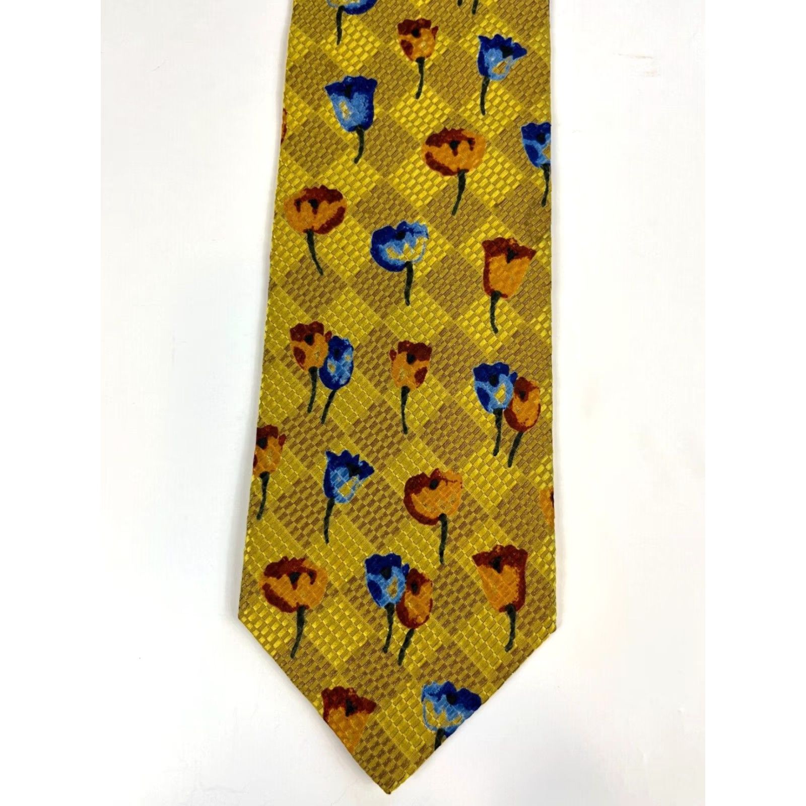 Ermenegildo Zegna VINTAGE Mens Ermenegildo Zegna Luxury Silk Tie Floral Tulips Made in Italy Size ONE SIZE - 3 Thumbnail