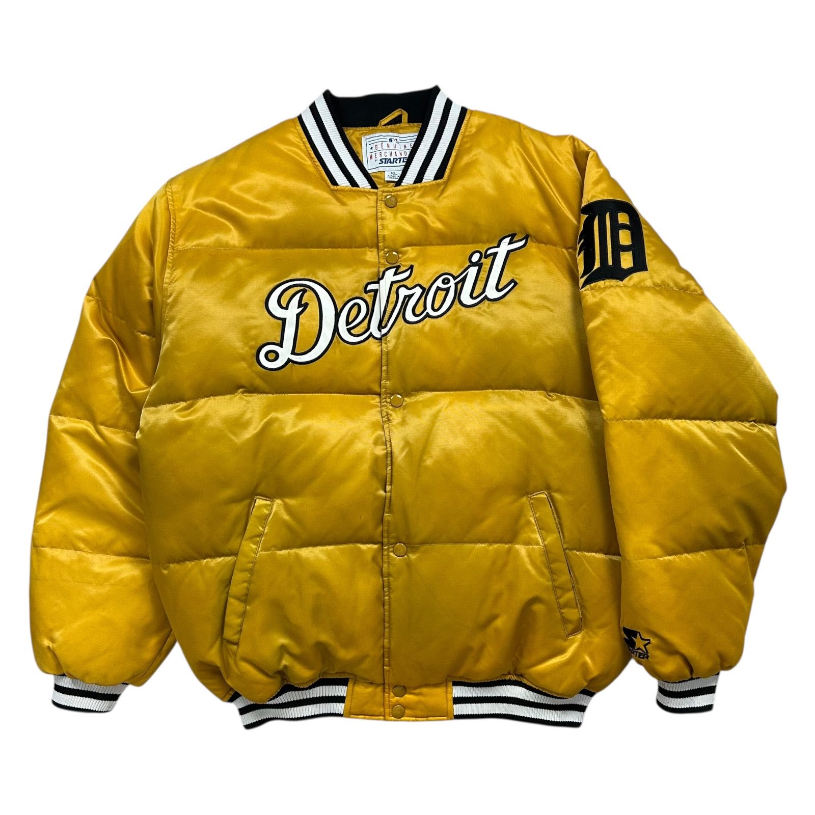 MLB RARE VTG 90s DETROIT TIGERS STARTER DOWN SATIN BOMBER JACKET Size US XL / EU 56 / 4 - 1 Thumbnail