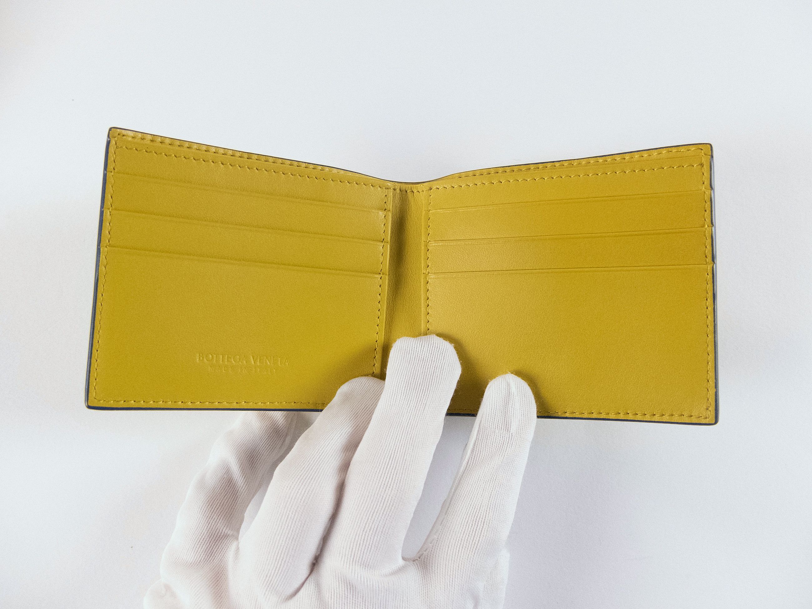 Bottega Veneta BOTTEGA VENETA yellow intrecciato leather bifold wallet q Size ONE SIZE - 3 Thumbnail