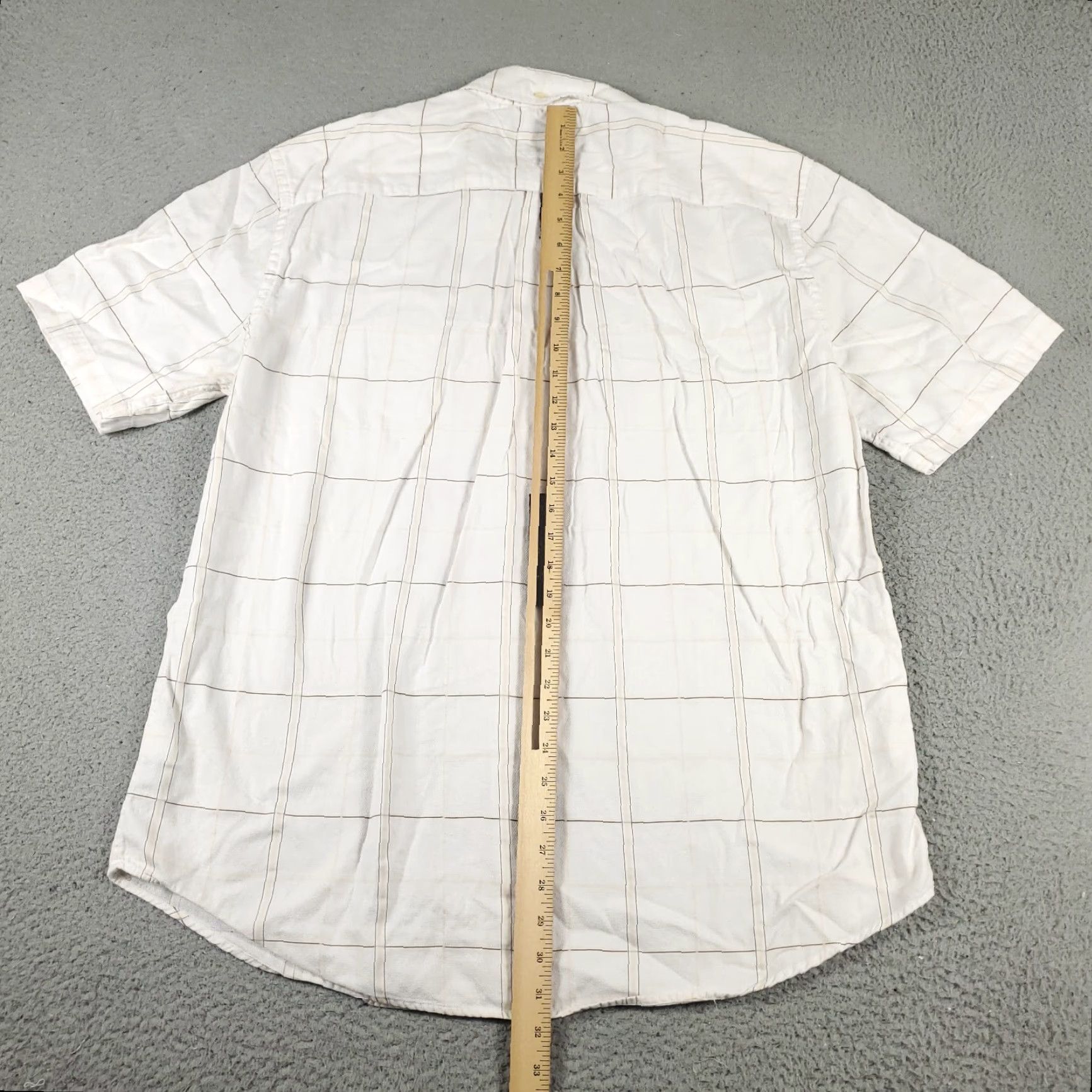 Tommy Hilfiger Tommy Hilfiger Shirt XL Beige Plaid Short Sleeve Button-Up Mens Size US XL / EU 56 / 4 - 3 Thumbnail