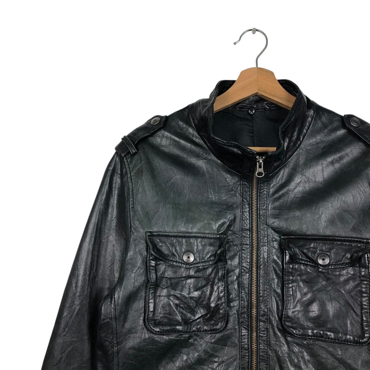 Issey Miyake 🔥VINTAGE BIKER LEATHER JACKET ON BOARD ISSEY MIYAKE Size US L / EU 52-54 / 3 - 9 Thumbnail