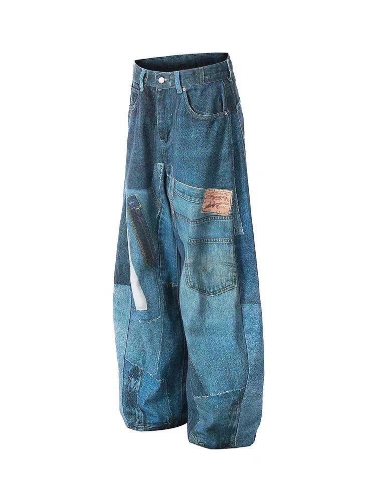 Japanese Brand × Jean High Street Vintage Patchwork Printed Machete Jeans Size US 32 / EU 48 - 2 Thumbnail