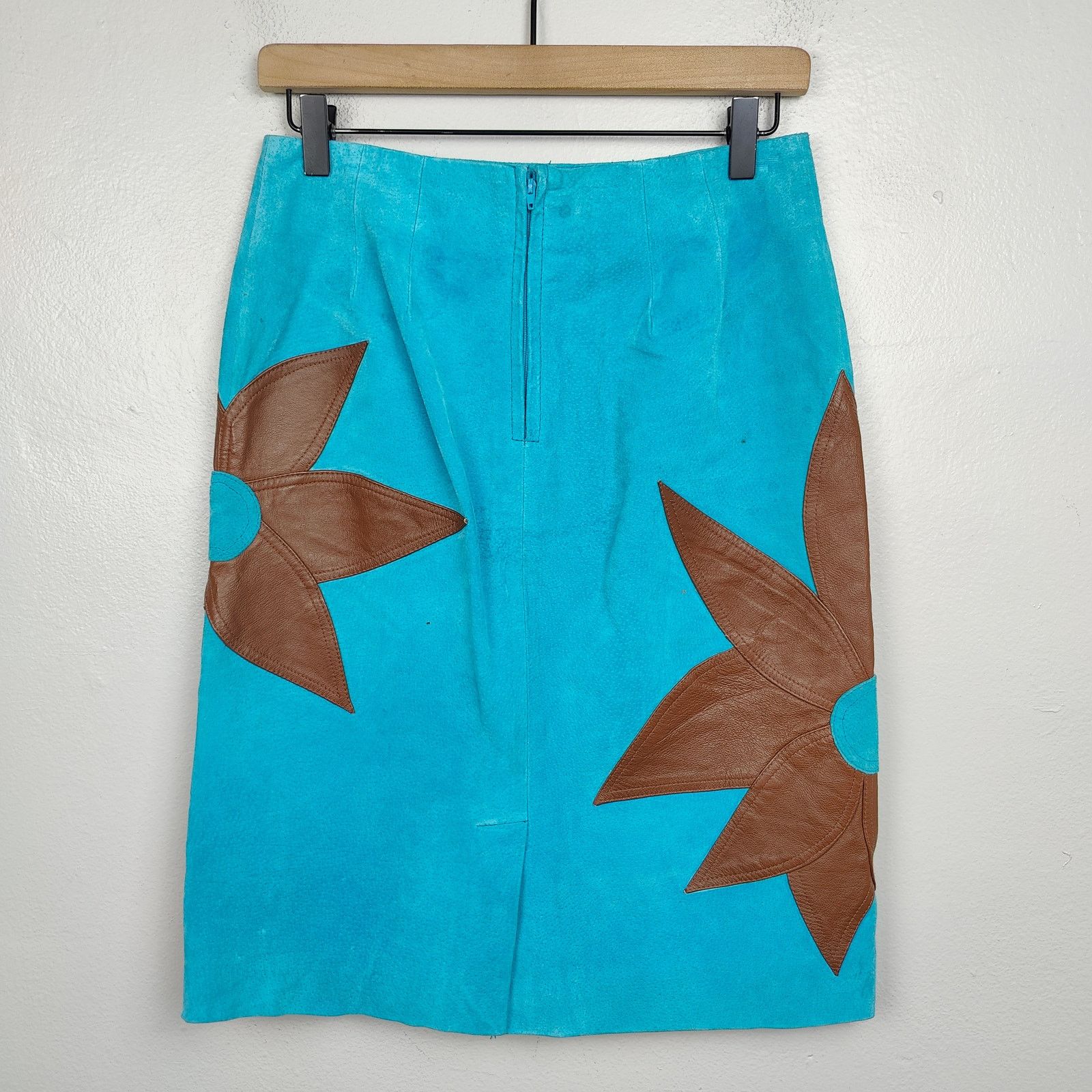 Other Vintage Metrostyle Suede Skirt Womens 4 Blue Brown Size 27" / US 4 / IT 40 - 5 Thumbnail