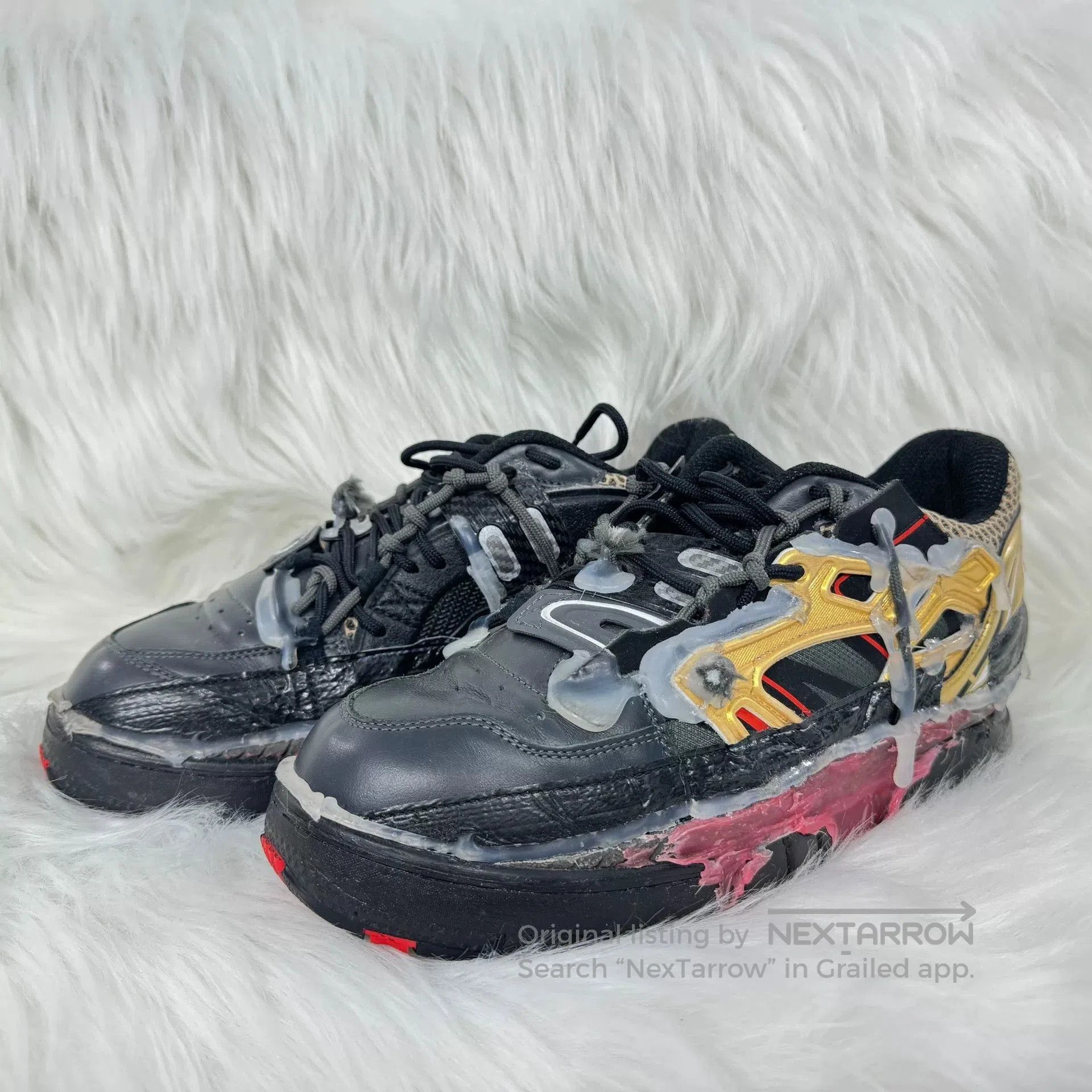 Maison Margiela Maison Margiela Red Black Gold Colorblock Shoes. Size US 7 / EU 40 - 1 Thumbnail
