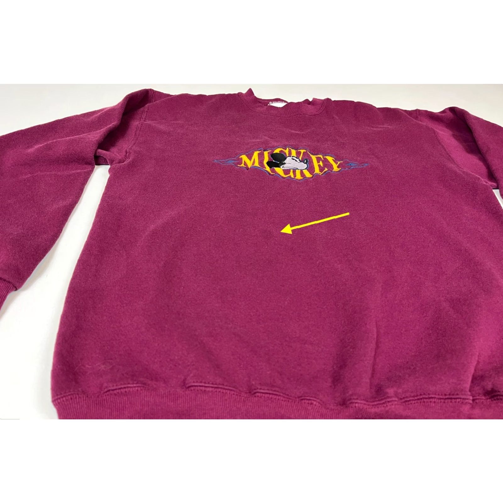 Mickey & Co. Mickey & Co. Men's Vintage Crewneck Sweatshirt Size L Maroon Embroidered Mickey Mouse 90s Cartoon Made in USA Size US L / EU 52-54 / 3 - 7 Thumbnail