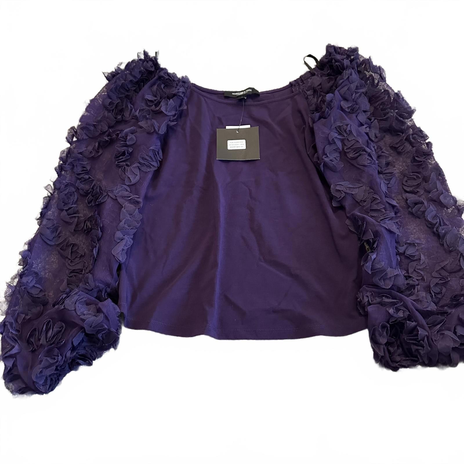 Andrew Marc Andrew Marc Purple Ruffle Top - Stylish and Chic Size S / US 4 / IT 40 - 1 Thumbnail