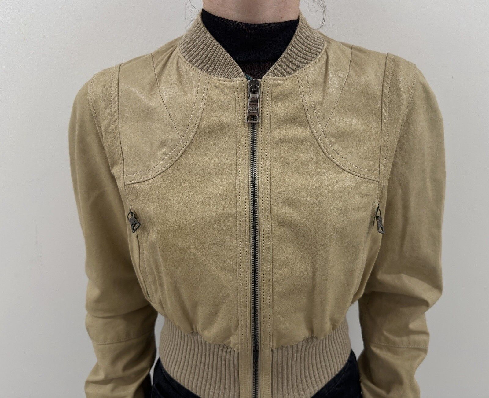 Prada Vintage 2009 Prada Archive Leather Womens Fitted y2k Jacket Size S / US 4 / IT 40 - 3 Thumbnail